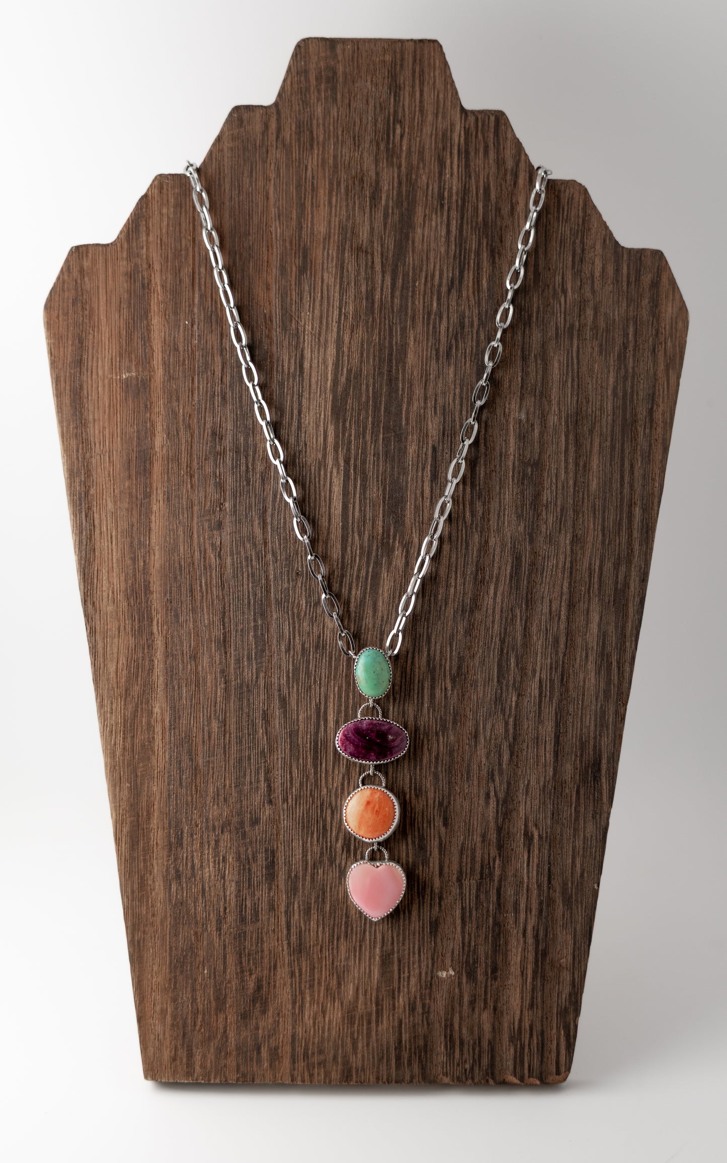 multi-stone lariat necklace