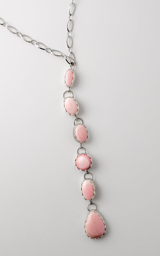 pink conch lariat necklace