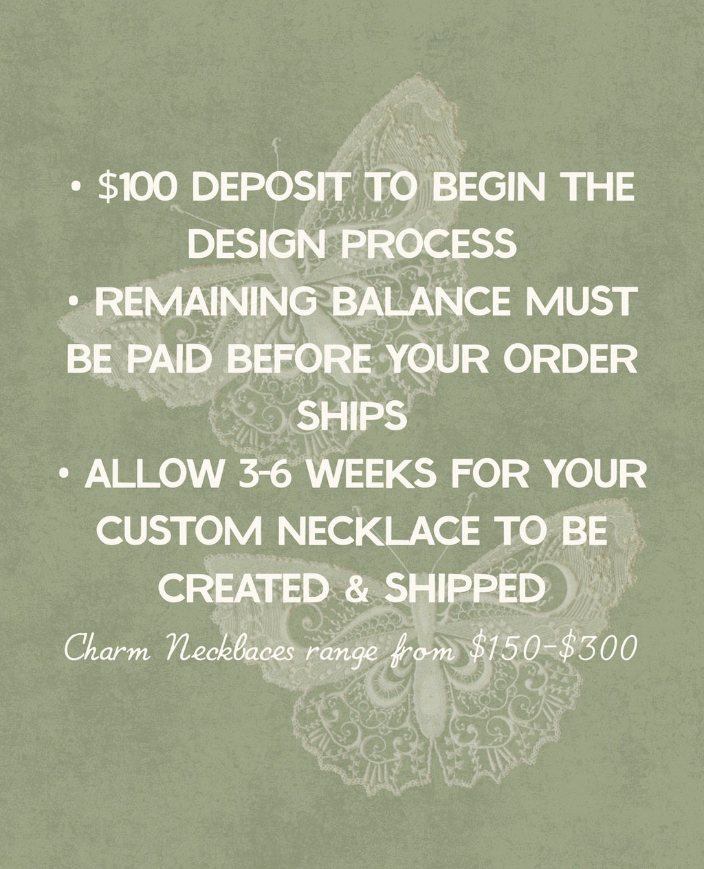 custom charm necklace deposit