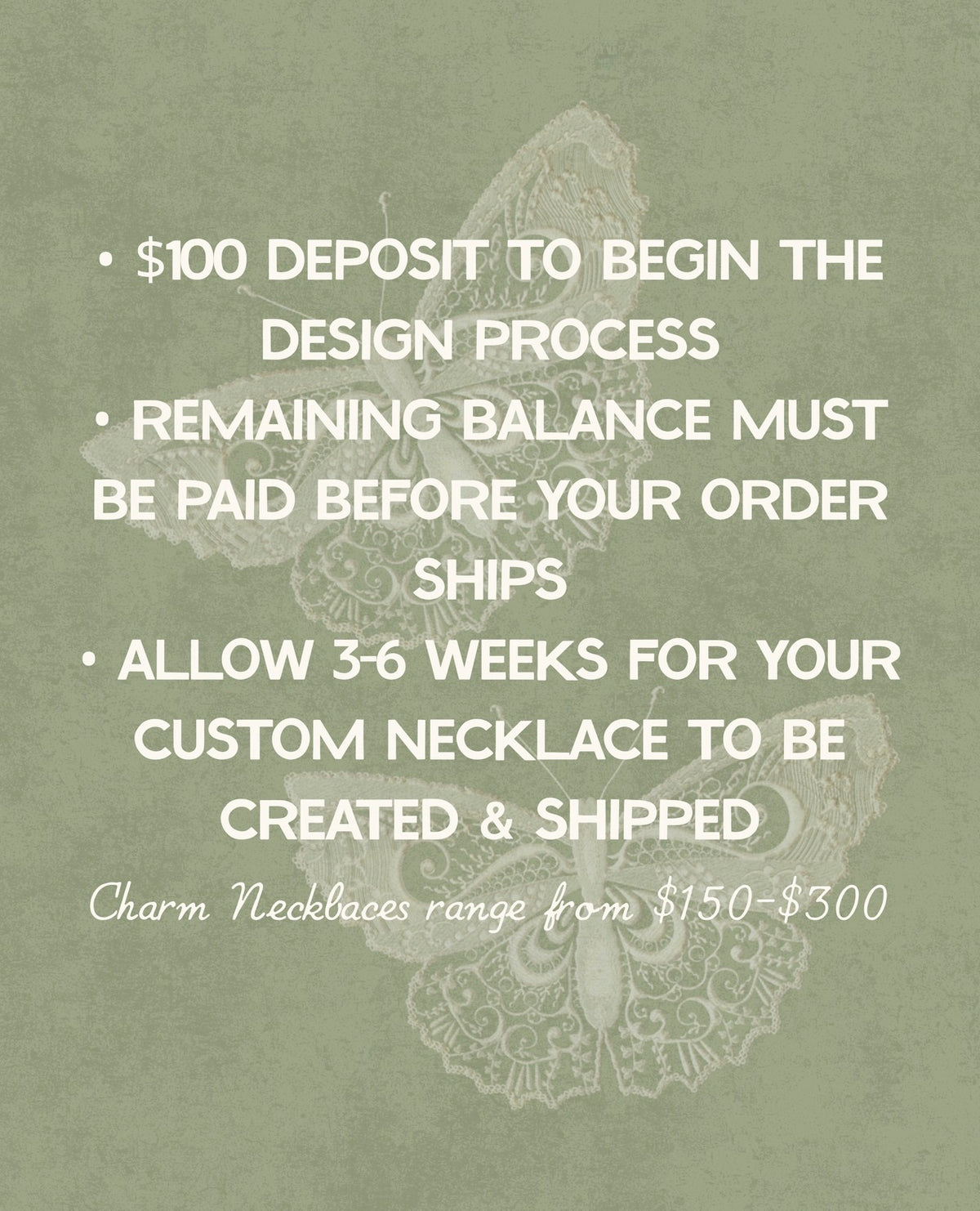 custom charm necklace deposit