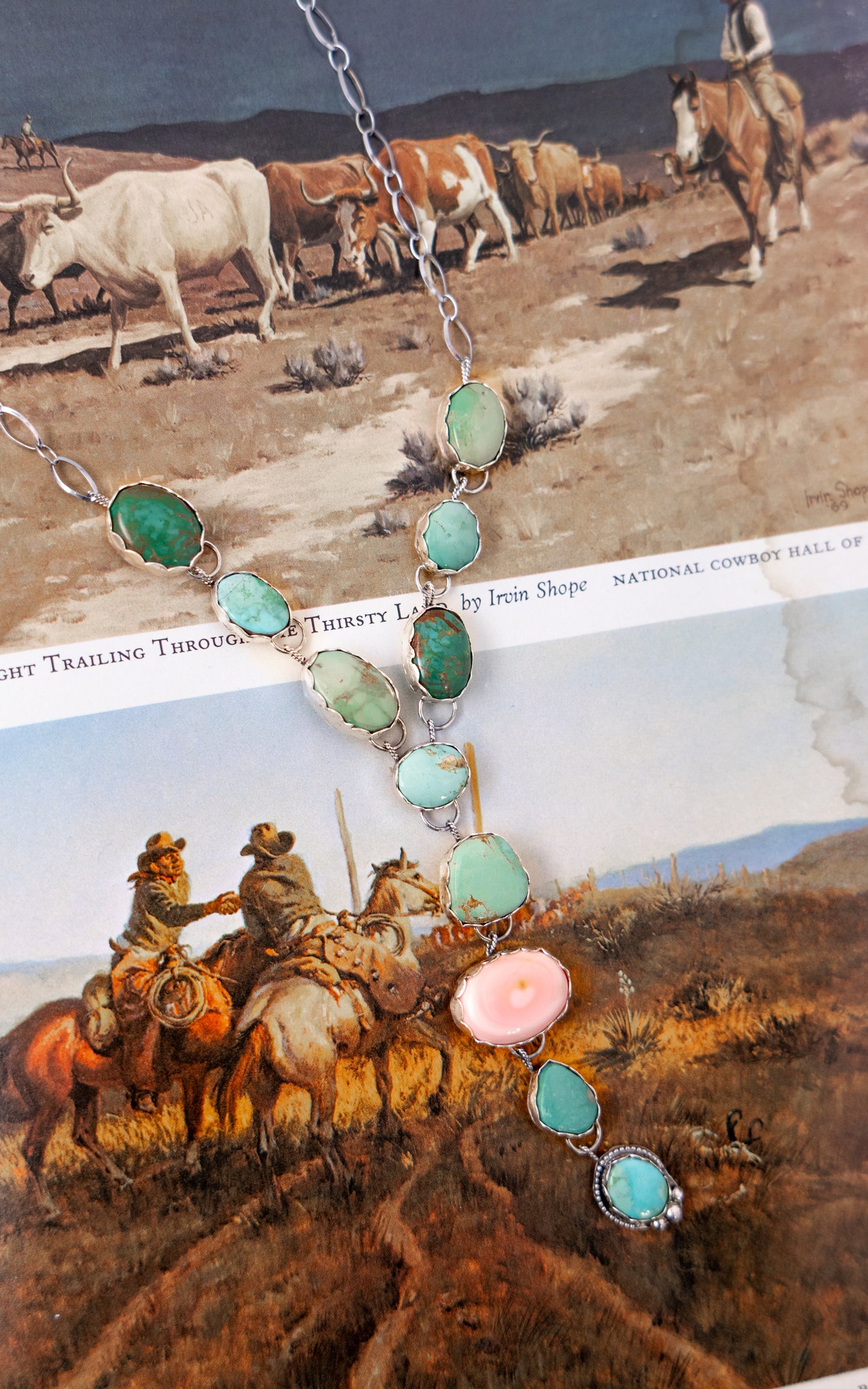 11 stone lariat necklace