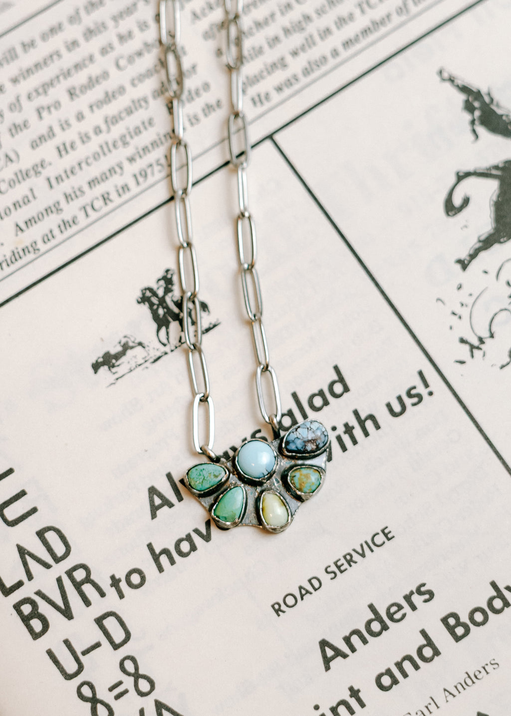 the meadow half cluster necklace