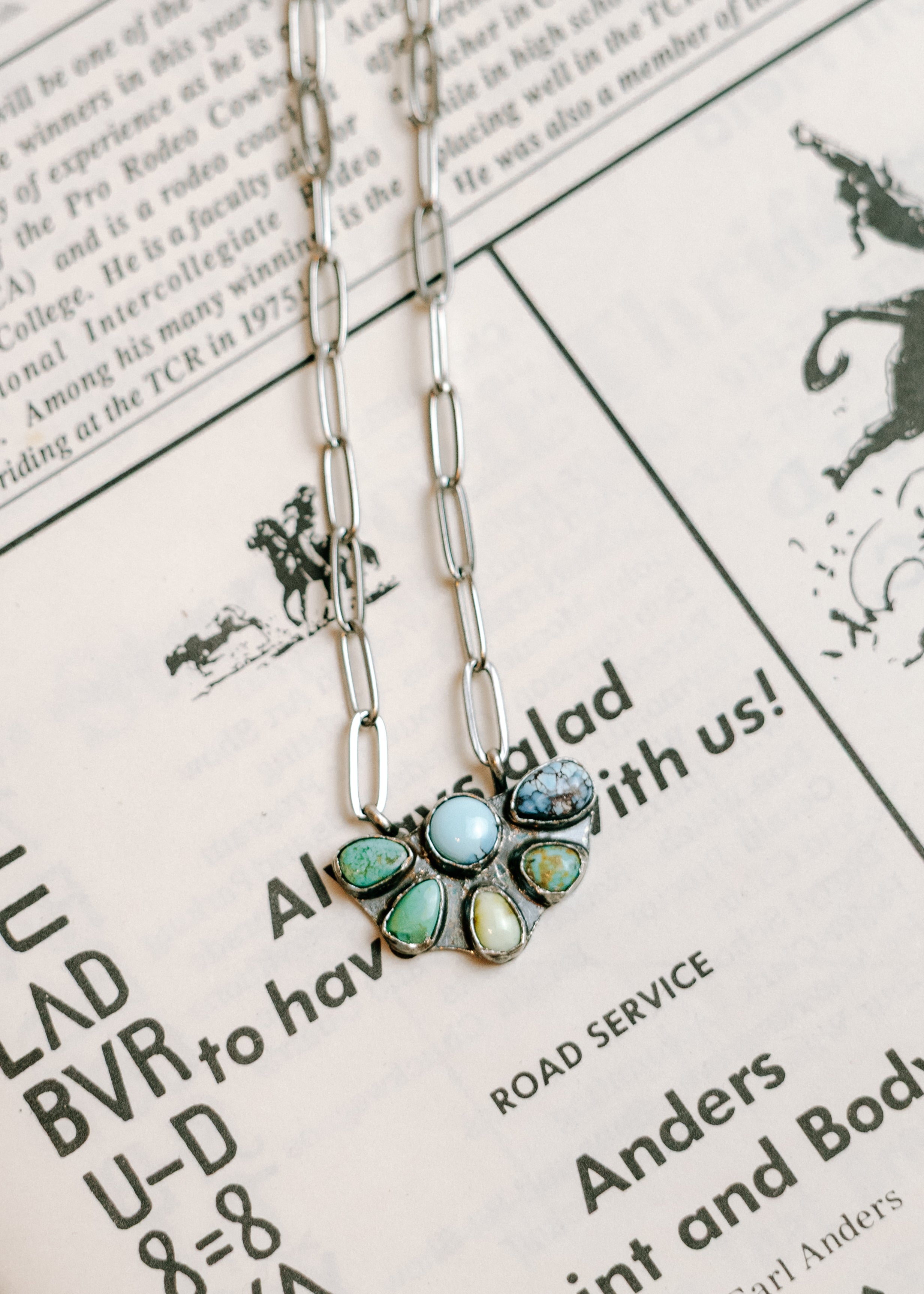 the meadow half cluster necklace