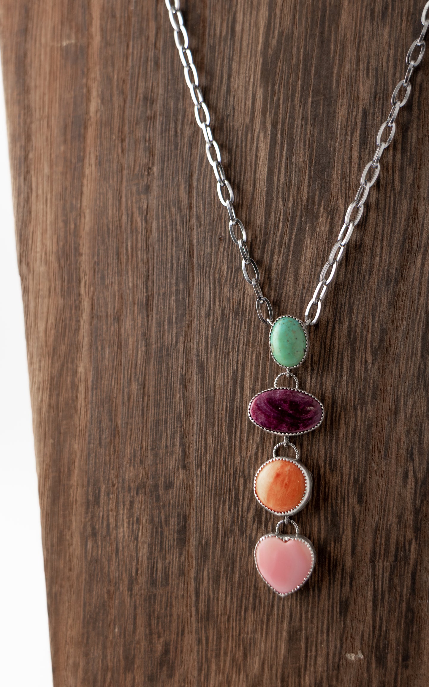 multi-stone lariat necklace
